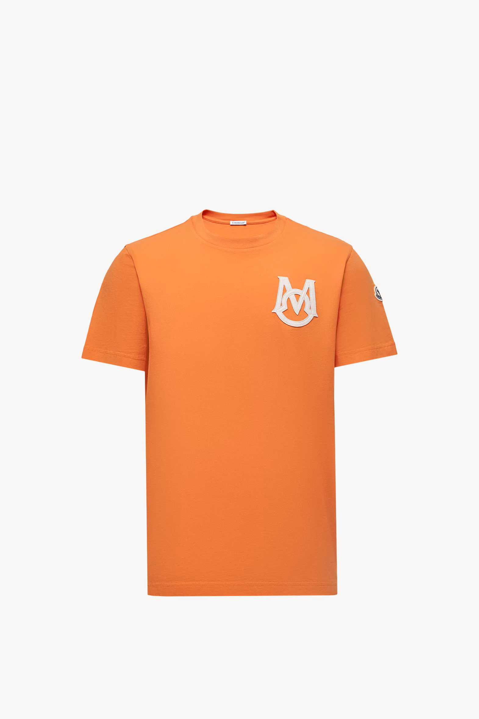 Monogram Cotton T-Shirt Men Orange Moncler 2